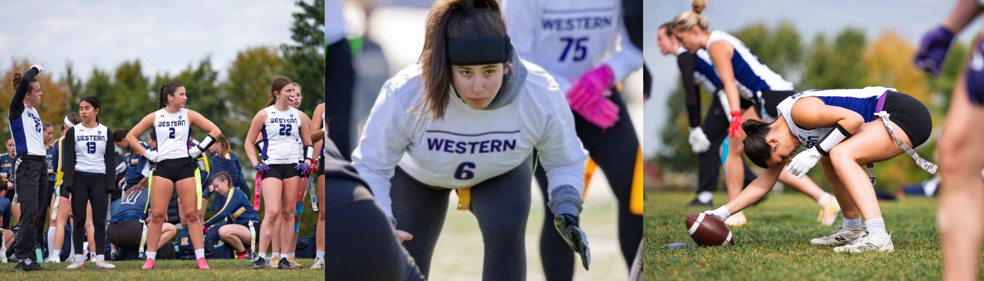 Western Women's Flag Football members competing on the field